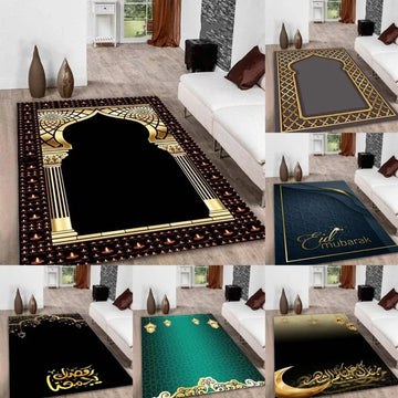 Ramadan Kareem Muslim Prayer Floor Mat for Home or Mosque Area