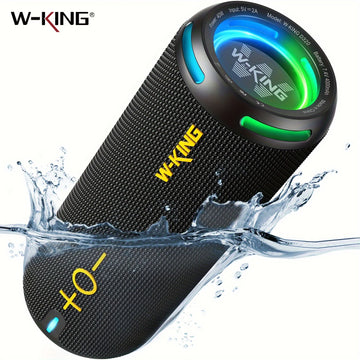 W-KING 40W Portable Speaker | IP67 Waterproof, APP Control, High-Quality Audio, TF/AUX, Dynamic Lights for Party