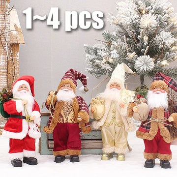 1~4PCS Santa Claus Plush Doll Christmas Decoration