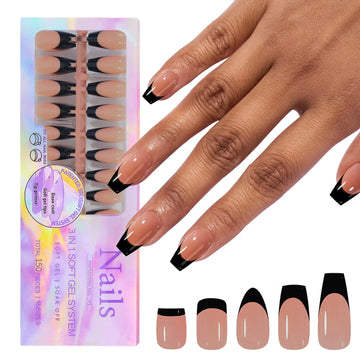 150Pcs/Box Coffin Almond Nail Shape | Artificial Acrylic Patches Reusable Press On Nail Tips