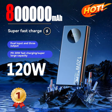 80000mAh Power Bank - 120W Super Fast Charging For iPhone, Android