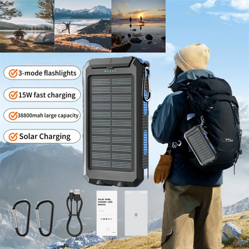 Waterproof 38800mah Power Bank - Dual USB SolarCharger Powerbanks