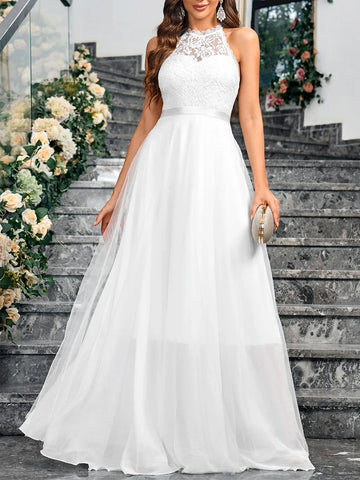 Elegant Chiffon Wedding Dresses | Beach Applique Lace Bride Gown | Princess Party Gowns Customize