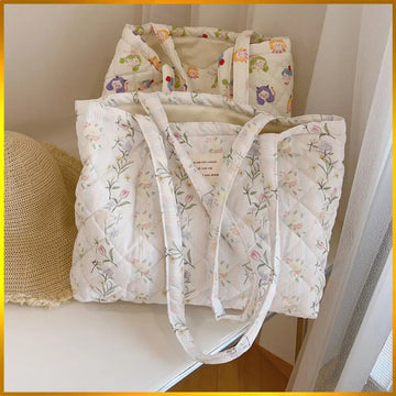 Women Tote Bag Floral | Lightweight Floral Shoulder Bag Cotton Chic Hobo Bag