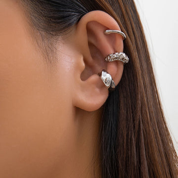 3Pcs Non pierced earrings | Geometric Ear Cuff Earrings for Women| Party Girls Y2K Jewelry