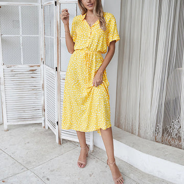 Short Sleeve Lace-Up Button-Up Shirt Style for Summer