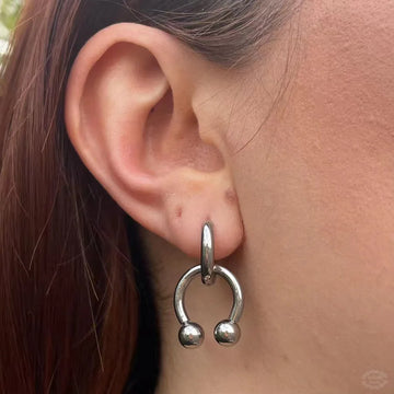 2 Pcs Fashion Stainless Steel Silver Earrings | Women Prom Daily Party Gift Jewelry