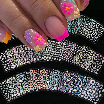 3D Cherry Blossoms Nail | Cute Heart Nail Sticker Manicure Decoration