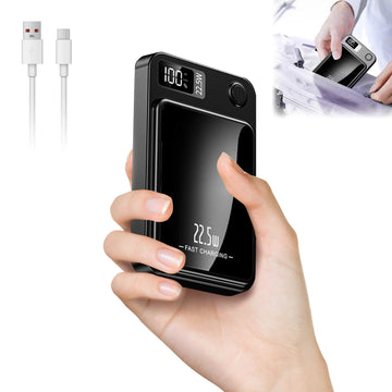 10000mah Wireless Power Bank - 22.5W USB-C Foldable Stand LED Display For IPhone