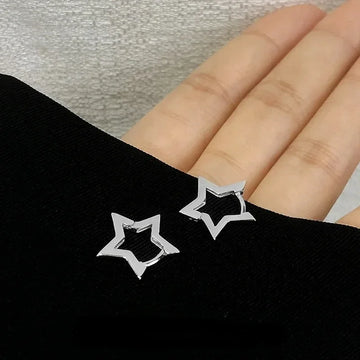 Stainless Steel Star Stud Earrings For Women | Girl Jewelry Gift Charm Hypoallergenic Accessories