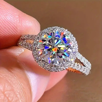 A 2-carat round Engagement Rings For Girlfriend | D color, VVS1 clarity for a promise