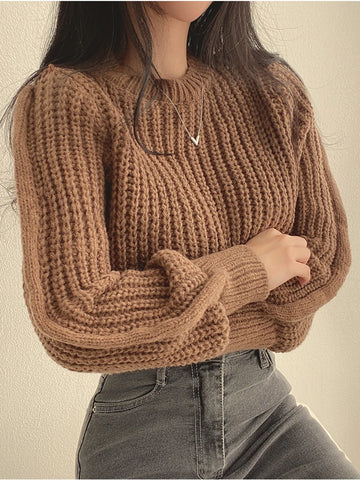 Loose Vintage Harajuku Lantern Long Sleeve Women Sweater | Sweater Korean Style