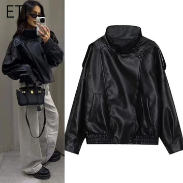 Loose Lather Jacket | street style cool handsome leather jacket