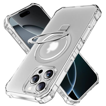 Magnetic Case for iPhone 16 Pro , Max | O-Ring Stand Mag-Safe Slim Cover