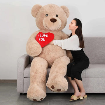 Giant Teddy Bear 6ft- “I Love You”Red Heart Jumbo Human Size Teddy Bear for Lovers