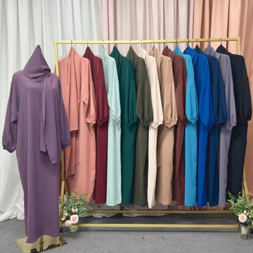 Jilbab for Women | Eid Ramadan Islamic Solid Color Muslim Dress | Modest Abaya