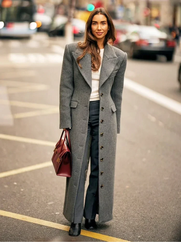 Long Coats For Women Winter | Fashion Waist Cinching Woolen Long Coats | Lady Commuter Outwear