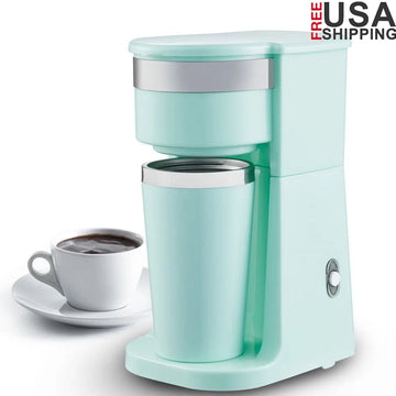 Personal Coffee Maker with Travel Mug - One Touch Operation Auto Shut Off Suitable