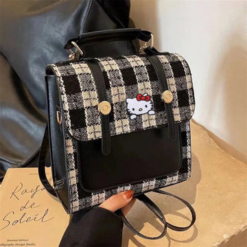 School Bag For Girl | Cute Plaid Small Daypack Bookbag for School | Travel Outdoor
