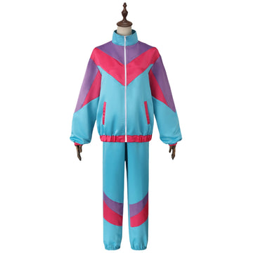 80s Windbreaker Outfit | Disco Tracksuit Sets Colorblock Outfits Set | Couples Hippie Dress Up