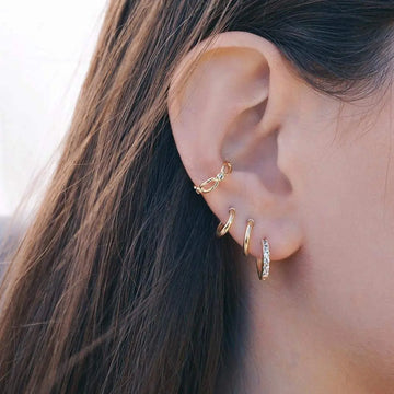 Shevalu 2 Pair Gold Hoop Earrings | Ear Piercing Earring Jewelry