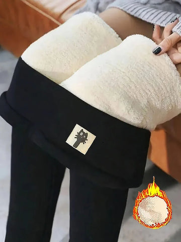 Winter Thicken Warm Leggings Women | High Waist Fleece Elastic Tights Warm Tights Pants