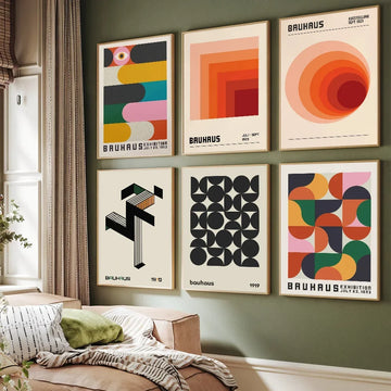 Bauhaus Geometric Wall Art, HD Canvas Print Poster | Living Room Decoration, Bar, Cafe Hanging Painting