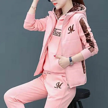 3 Sweatpants And Hoodie Set Womens | Waistcoat Pants Set