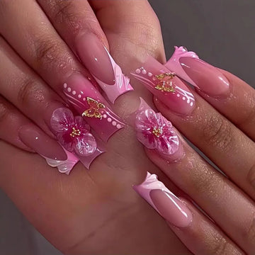 24pcs Bright Summer Nail Tips | Summer acrylic nail set