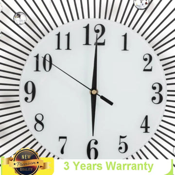 3D Large Metal Sunburst wall clock design | Luxury Home Decor | Luxury Art Wall Watch