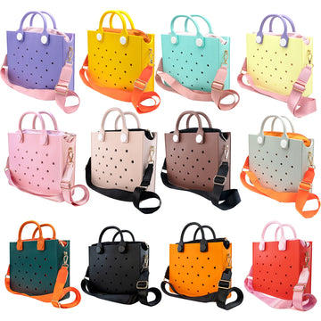 Colorful Fashion Women Shoulder Bag | Pink Cyan Rubber Hand Bag for Summer Style
