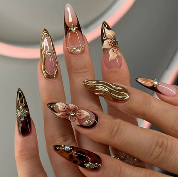 24Pcs trashy y2k nails Art Girl French Press