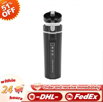 12V-24V 450ml Car Electric Kettle for Coffee Tea Milk - 70-100W BPA-free Black