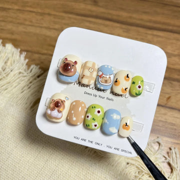 10 Pieces Cute Spring and Summer Nails Removable