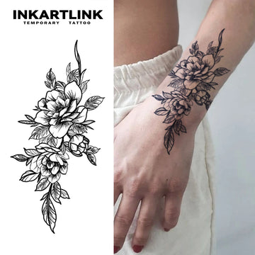 Flower Hand Tattoo Sticker | Waterproof magic tattoo, lasts to 15 days fake tattoo