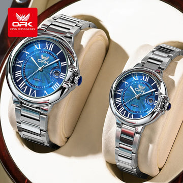OPK 6039 Couple Watch Deep Waterproof | Ladies Hand Clock | Couple Watch Design