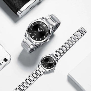 CHENXI Square Couple Watches Set | High Quality Stainless Steel Waterproof Quartz Watch for Lover