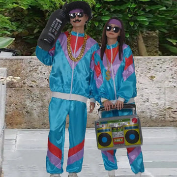 Womens 80s Tracksuit | Retro Hip Hop Windbreaker | Women Disco Tracksuit Sets