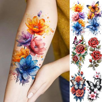 1 Sheet Butterfly Temporary Tattoos | Waterproof Realistic Fake Tattoo Sticker Long Lasting