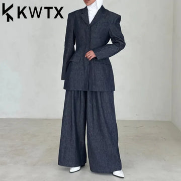 Blazer Pants Set Women | Two Piece Outfit Hidden Button Office Suit