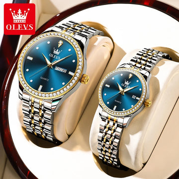 OLEVS Romantic Couple Watch | Luxury Fashion Waterproof Quartz Watch