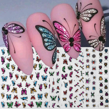 Sparkling Butterflies Ladybug Nails ideas