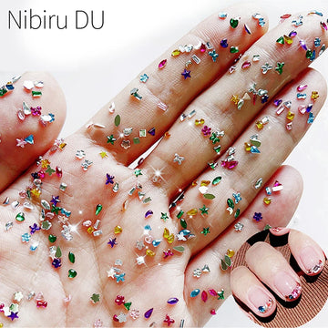 600/100pcs Mixed Shape Nails | Rhinestones Mini Flat Back Crystal Stones 3D Nail Art