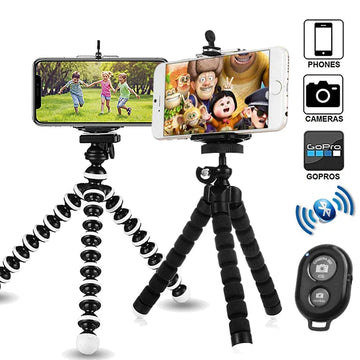 Octopus Tripod Phone Holder | Smartphone Clip with Remote Shutter