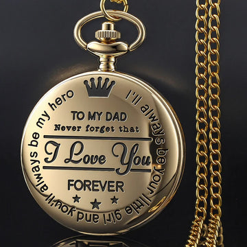 Steampunk Gold Quartz Pocket Watch Necklace for Dad and Grandpa | Exquisite Watches