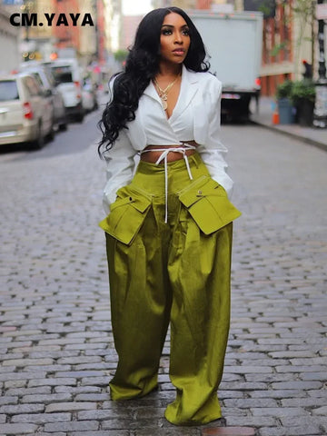 Wide Leg Pants High Waist | Cargo Streetwear Safari Style Trousers