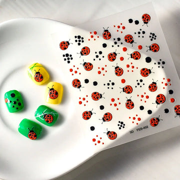 5DLadybug Nail Sticker | Insect Nail Decal Slider Manicure