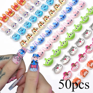 50 Cute Resin Nail Decorations For Women | Cat Nail Art Charms DIY Manicure Parts