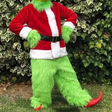 Santa Claus Costume For Adults | Halloween Furry Clothes Holiday Outfit With Mask