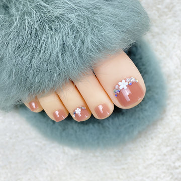 24 pieces Glitter toe nails Ideas